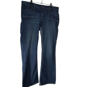 Levis 545 Low Boot Cut Jeans Women's Size 14M Dark Wash Floral Lining At Waist